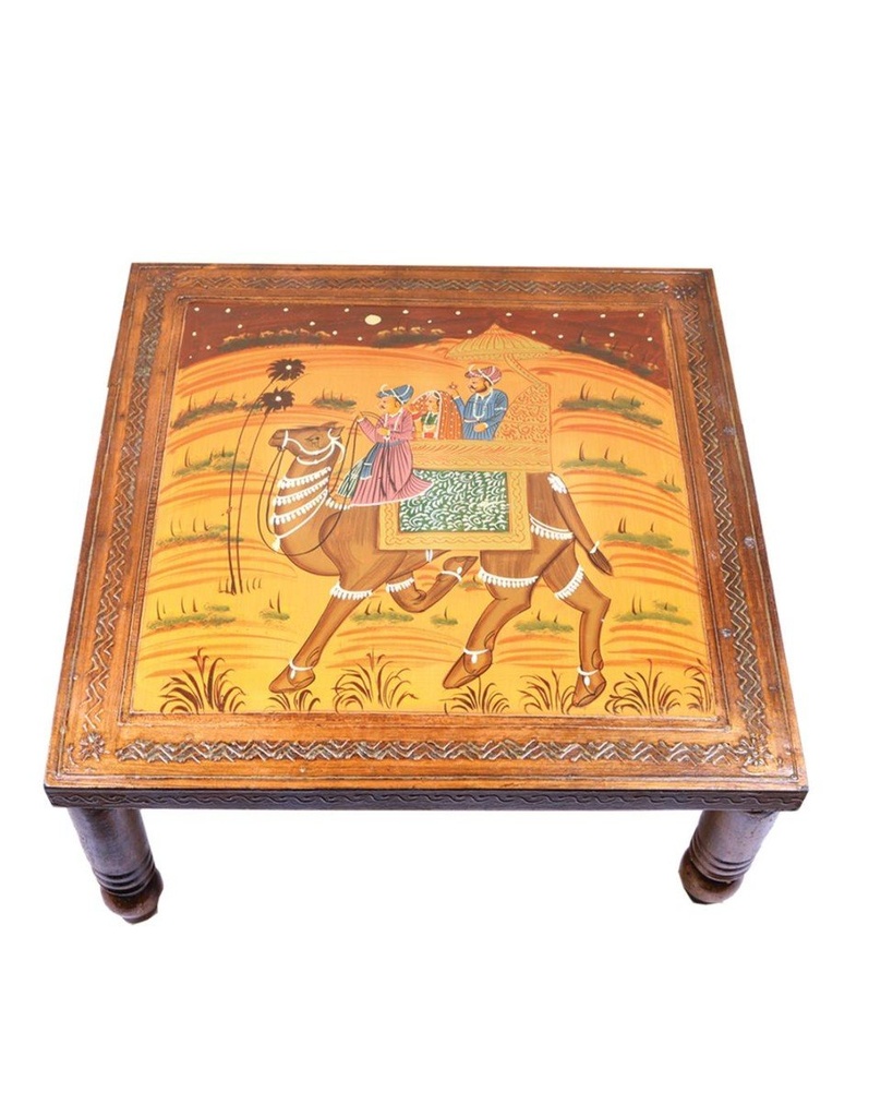 Wooden Hand Painted Bajot(18” x 18” x 9” H)