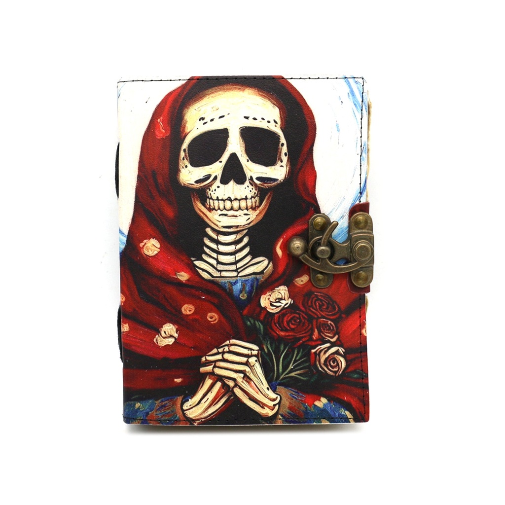 [14527] Santa Muerte Blank Leather Journal