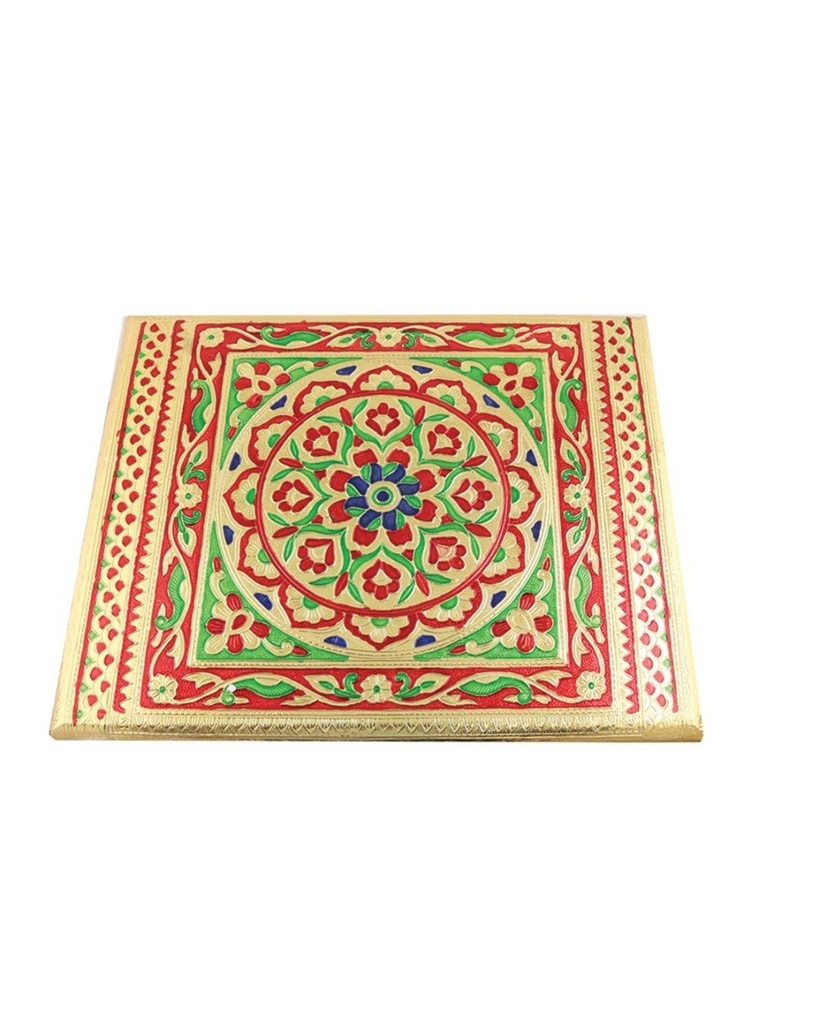 Golden Meenakari Patla (Size : 15” X 12”)
