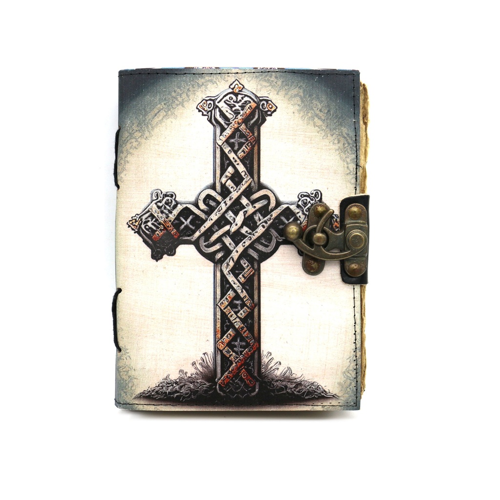 [14535] Sacred Cross Blank Leather Journal