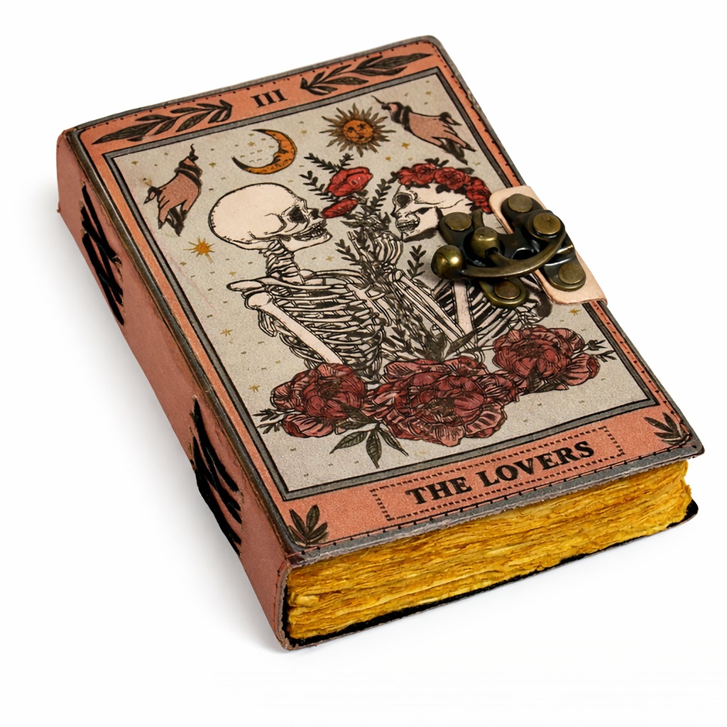 [14539] The Lovers Blank Leather Journal