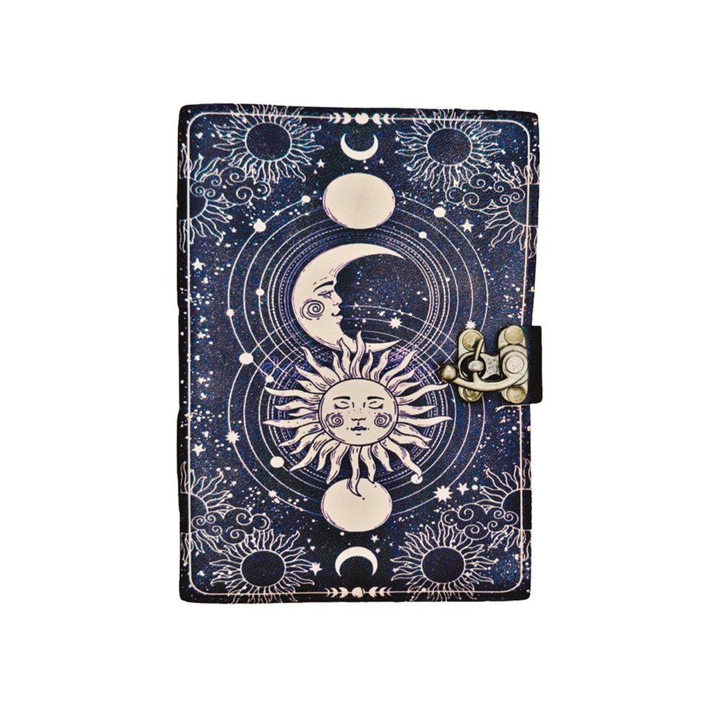 [14540] Celestial Bond Blank Leather Journal