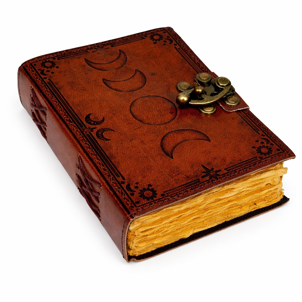 [14566] Leather Embossed Sun & Moon Journal – 5" x 7"
