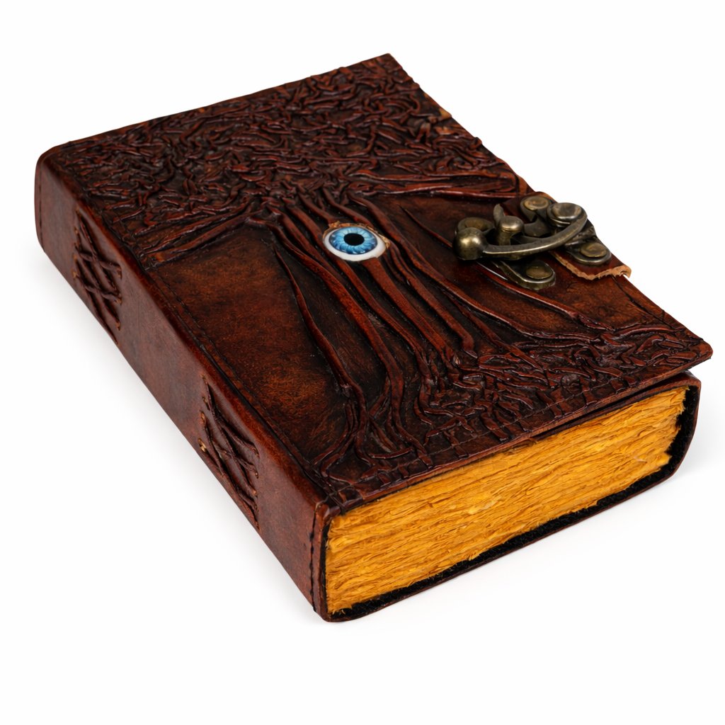 [14569] Leather Embossed Evil Eye Tree Journal – 5" x 7"
