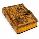 Leather Embossed Owl with Lock Journal – 5" x 7"