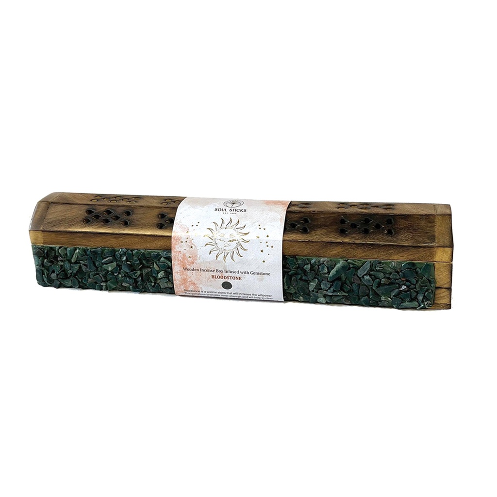 [14605] Bloodstone Elements Wooden Coffin Box