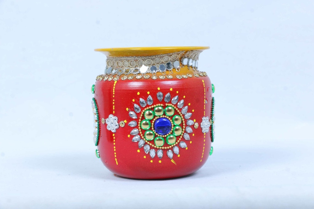 [91540] St. Steel  Hand Painted Lota 4.5”