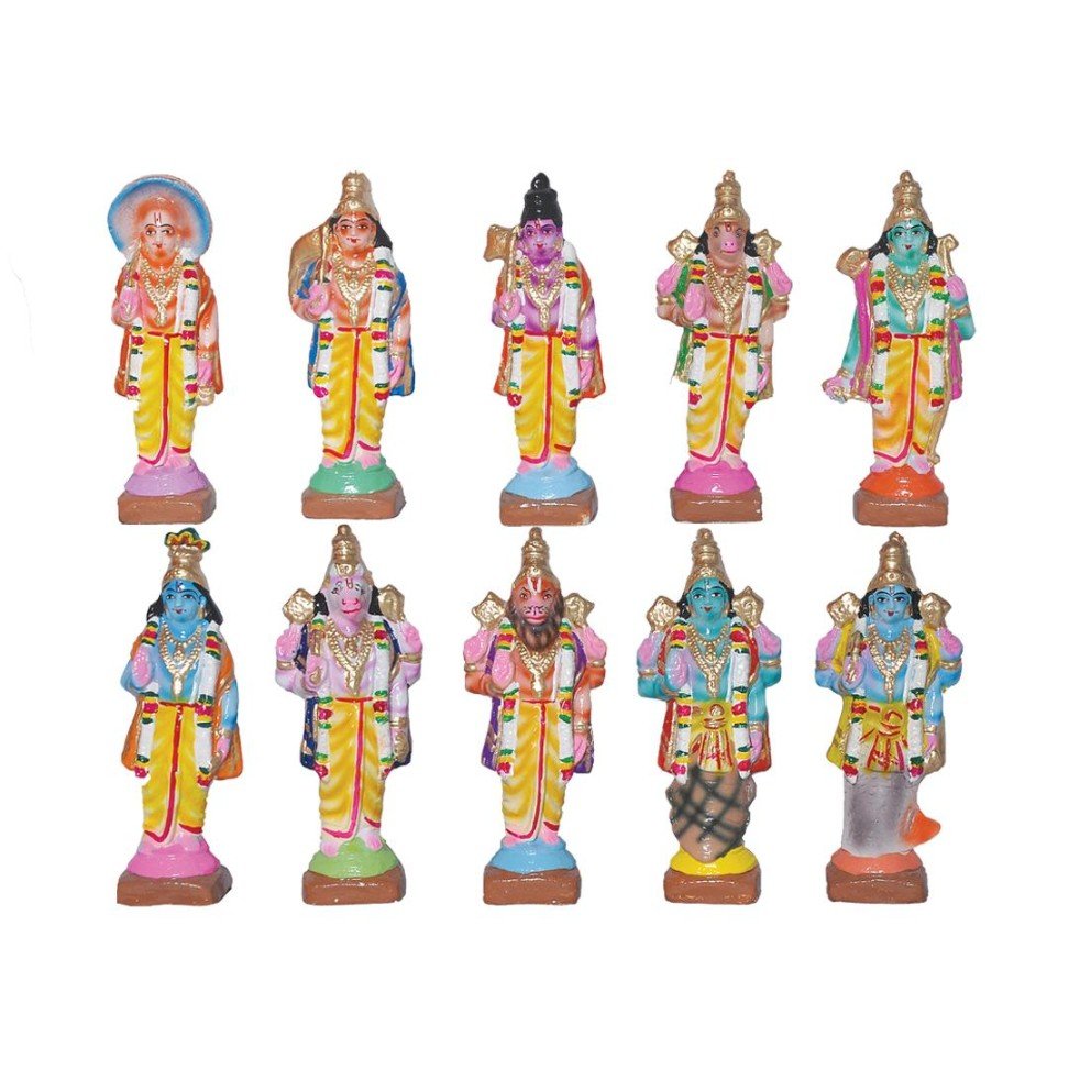 [91629] Dhasavatharam Set of 10 Pieces (8”)