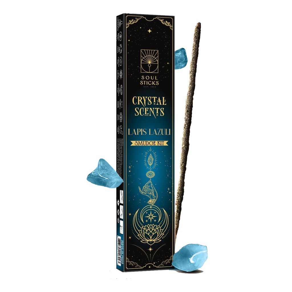 [14644] Lapis Lazuli Crystal Scents Smudge Kit