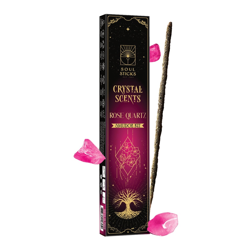 [14645] Rose Quartz Crystal Scents Smudge Kit