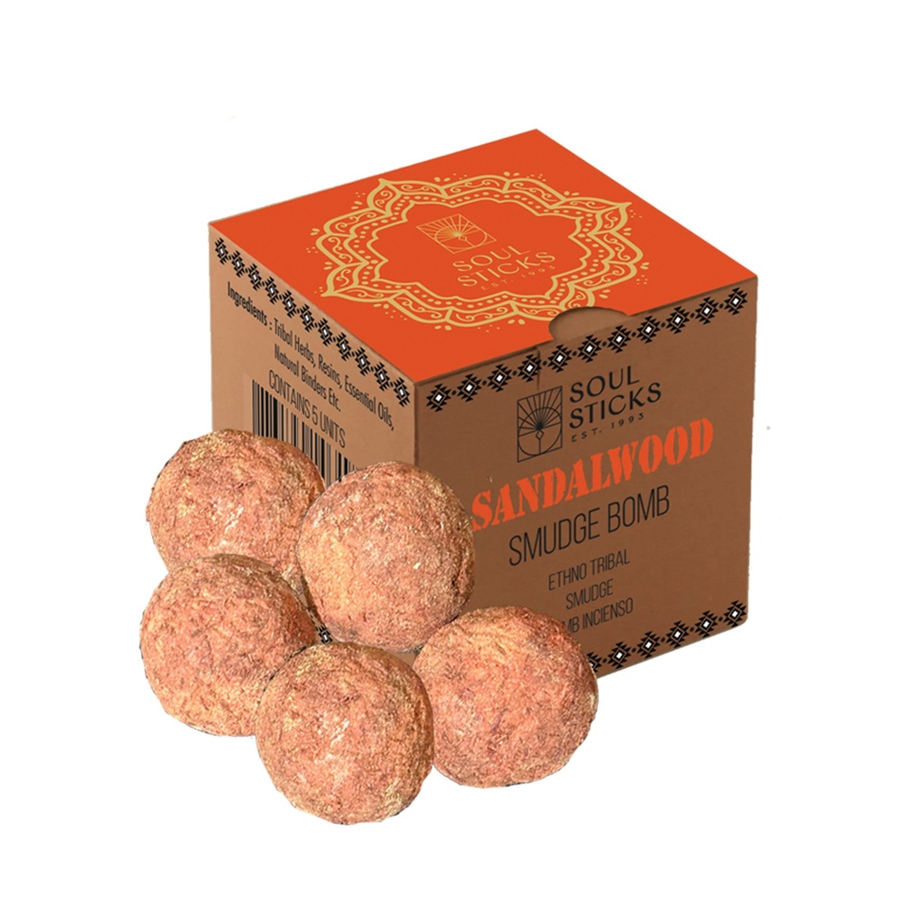 [14652] Sandalwood Smudge Bombs w/ Burner – Pack of 5