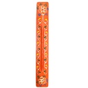 11" Orange Hand-Painted Wooden Incense Ash Catchers