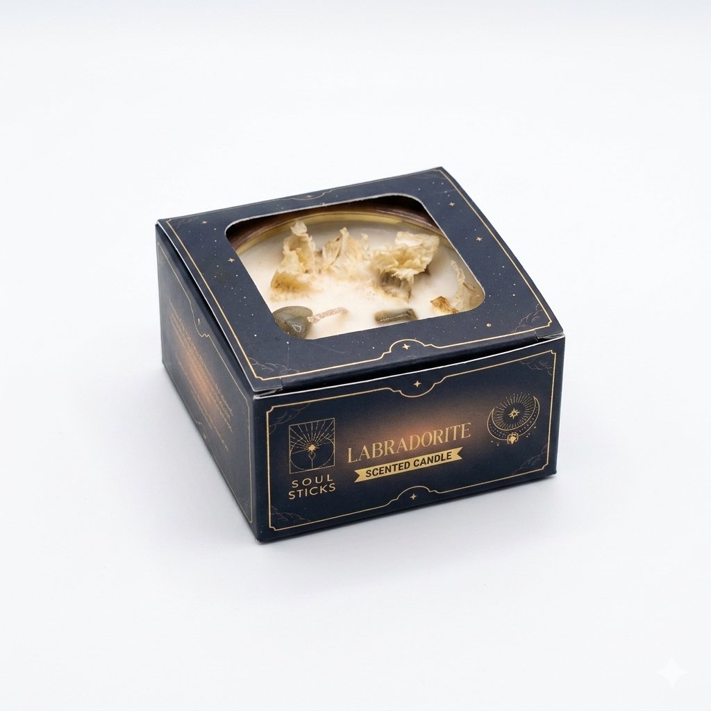 [14675] Labradorite Crystal Smudge Candle
