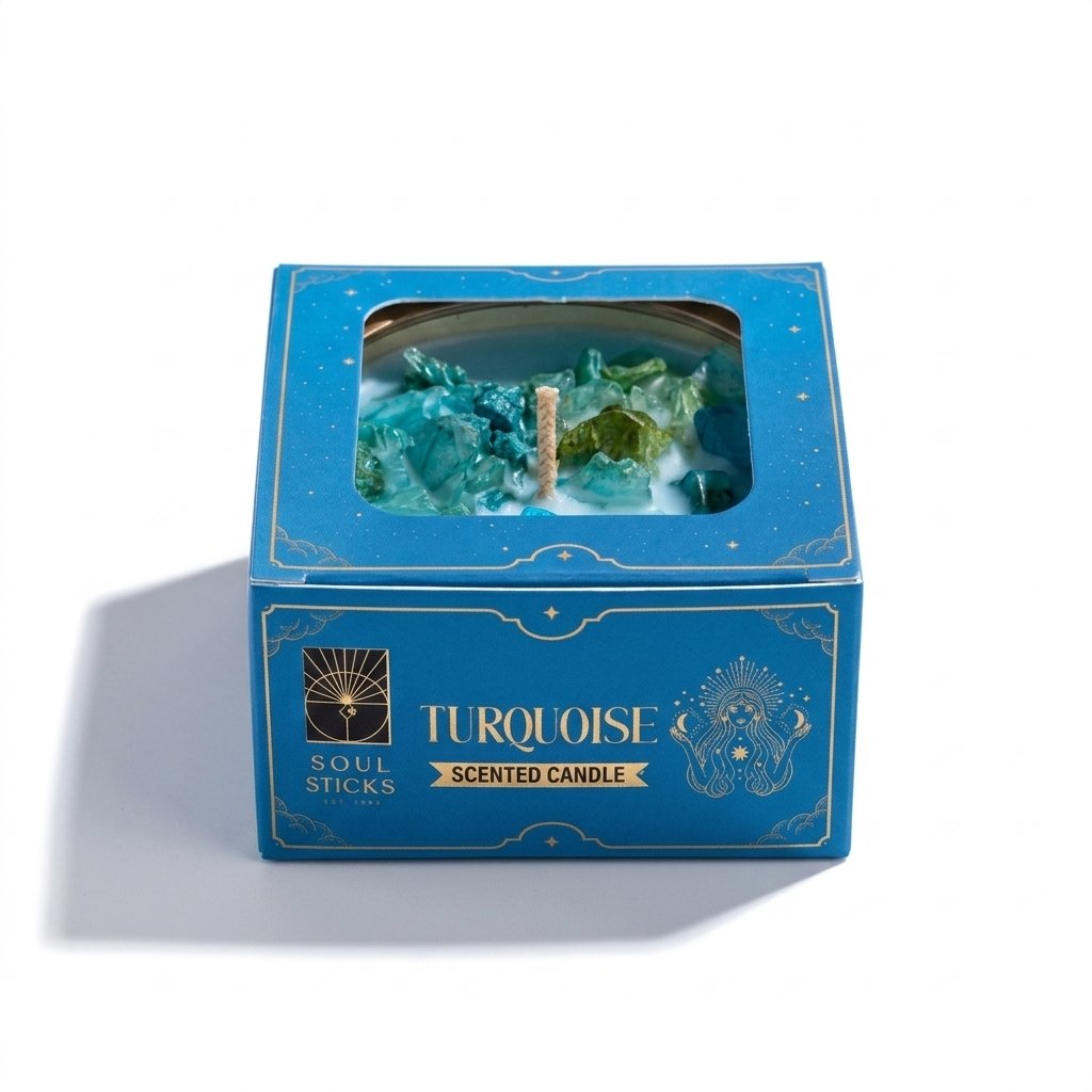 [14680] Turquoise Crystal Smudge Candle