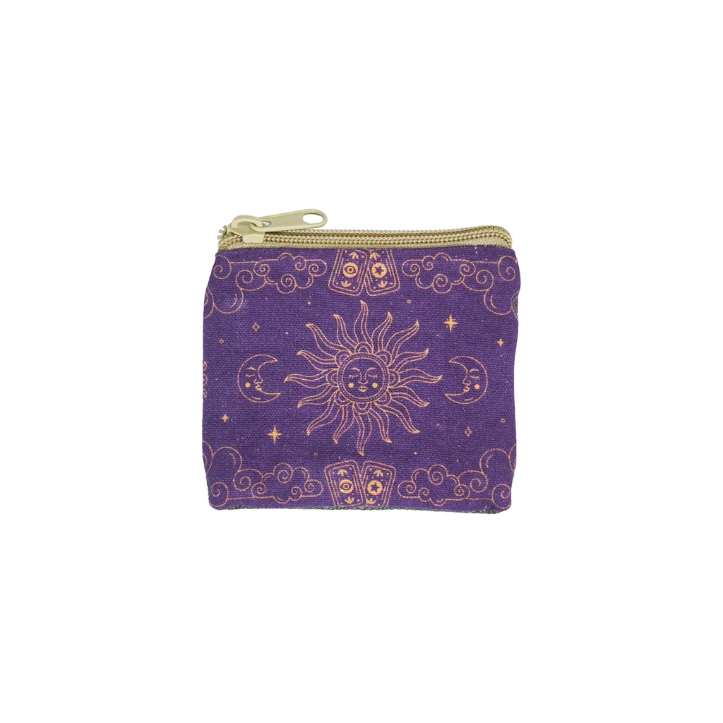 [14722] Sun Moon Purple Coin Purse – 3.5" x 4"
