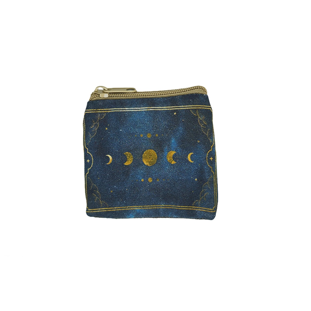 [14728] Moon Phase Blue Coin Purse – 3.5" x 4"