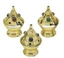 Jeweled Brass Incense Cone Burners – 4" / Set of 3