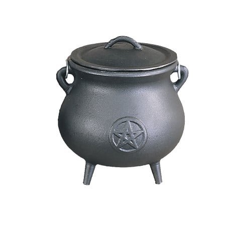[10054] Pentacle Cast Iron Cauldron – 7"