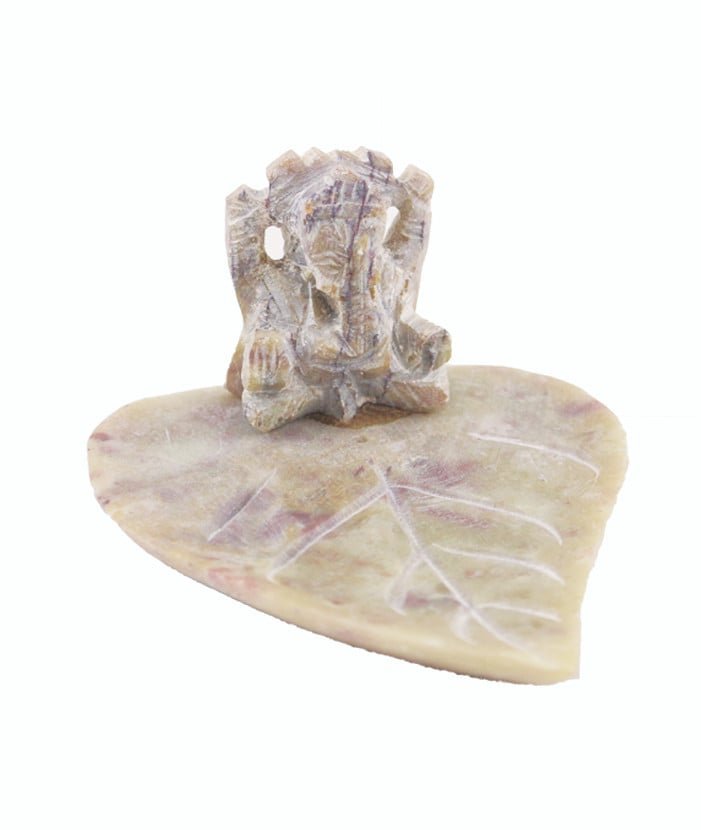 [17559] Ganesh Soapstone Incense Burner – 4"