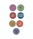 Seven Chakras Soapstone Hand-Painted Incense Burners – 2.25" / Set of 7
