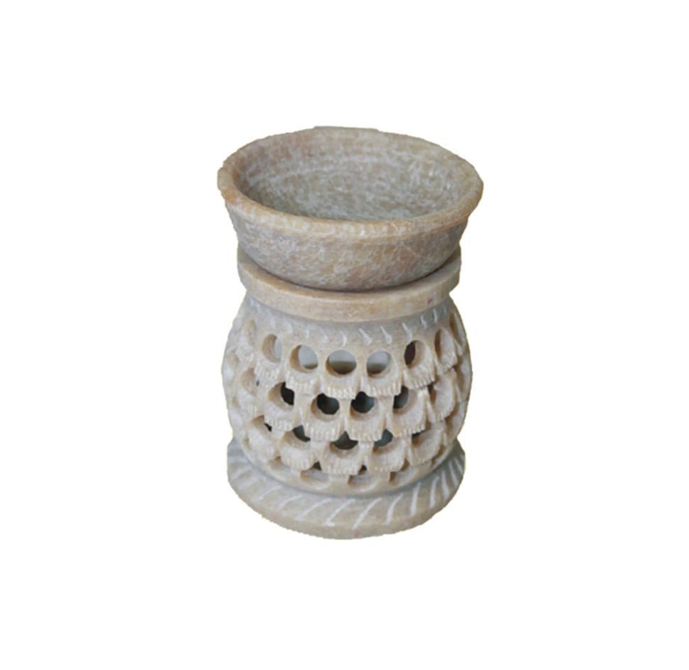 [17572] Soapstone Oil Lamp – 3.5" (Style 9)