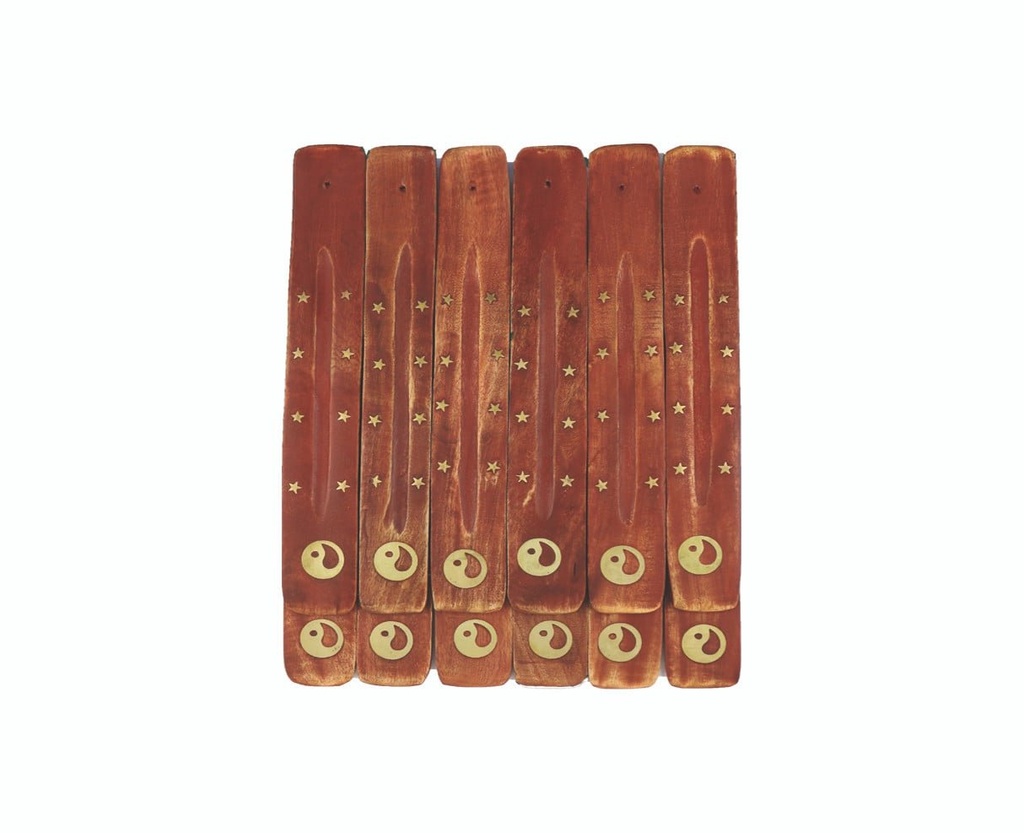 [25809] 11" Yin Yang Wooden Ash Catchers – Set of 12