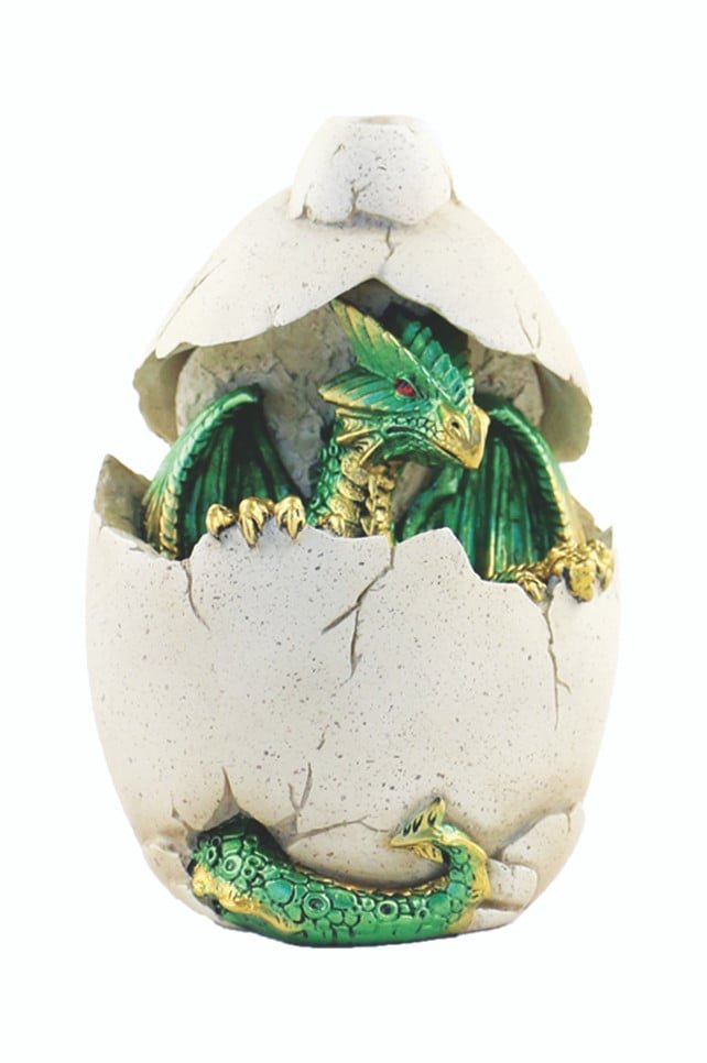 [31519] Hatching Dragon Backflow Cone Burner with LED – 6.5"