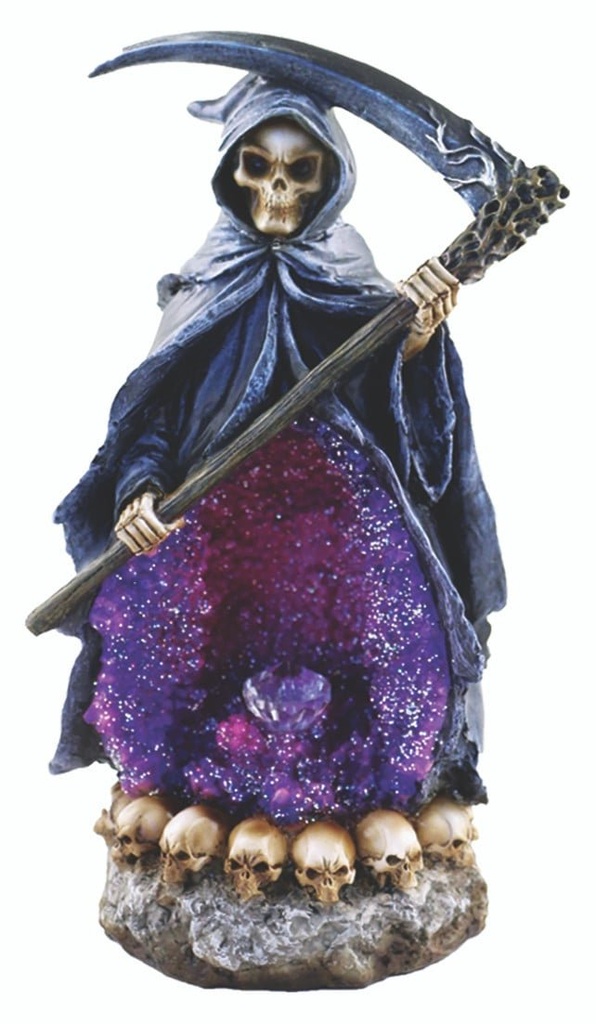 [31525] Purple Grim Reaper Backflow Burner w/ LED – 10"
