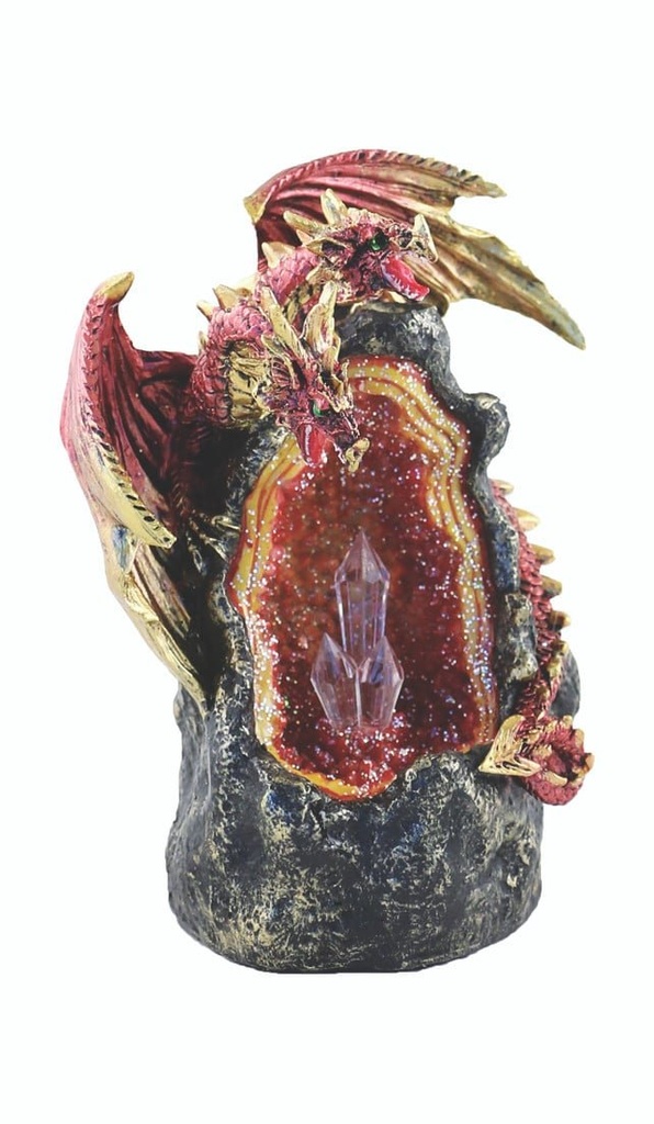 [31533] Red Double Dragon Backflow Burner w/ LED – 7"