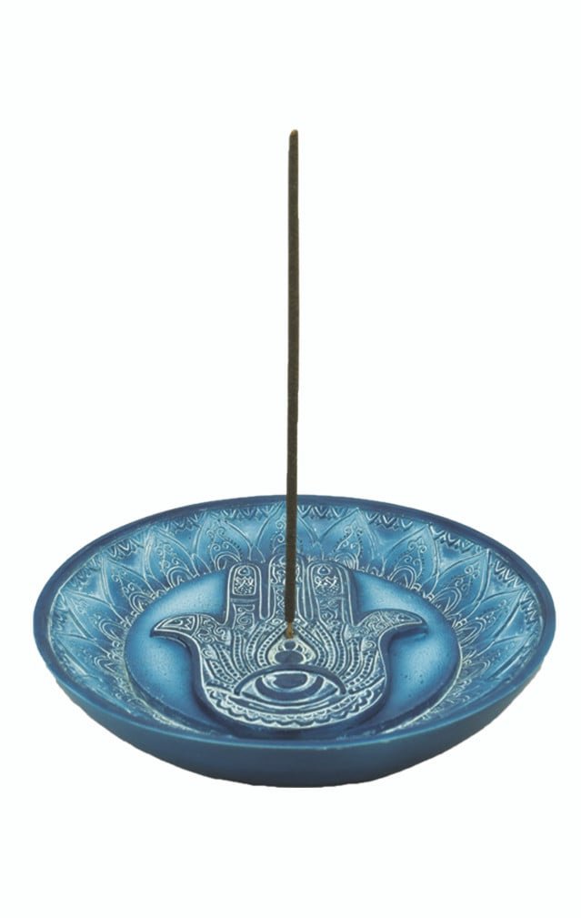 Hamsa Round Incense Burner – 5"