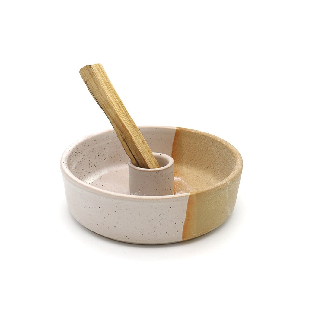 [31584] Beige Ceramic Palo Santo Burner