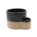 Black & Brown Ceramic Sage & Palo Santo Holder w/ Match Slot