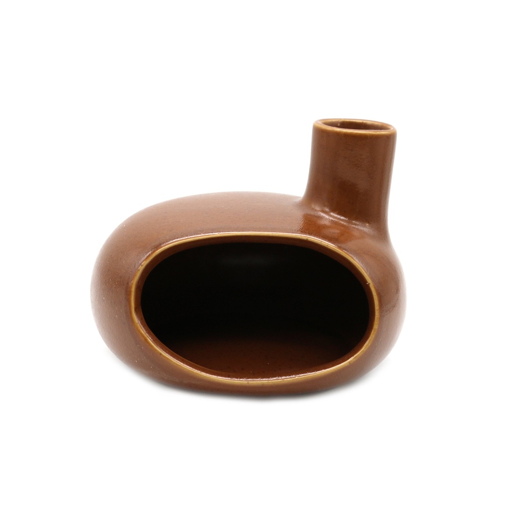 Dark Brown Ceramic Smudge Chimney