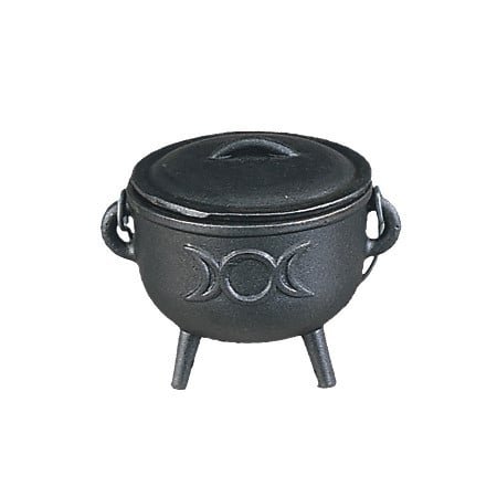 [10056] Triple Moon Cast Iron Cauldron – 4.5"