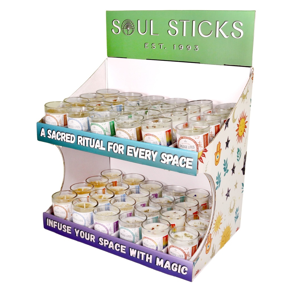 [32208-smudgelites] Smudge Lites Candles Countertop Display Unit (CDU)